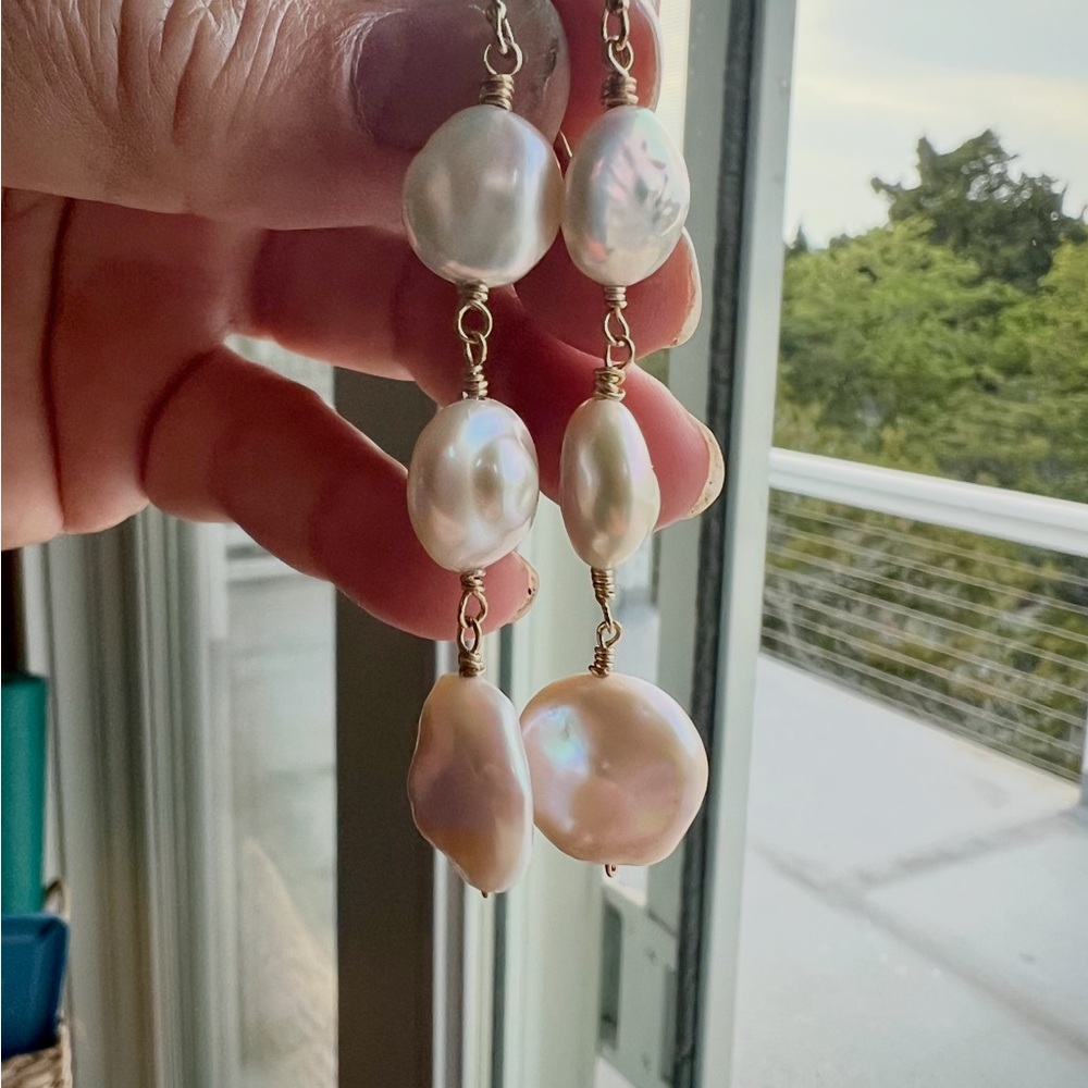 Elegant South Sea Pearl on Gold Filled Drop Earrings. These Pearls are Stunning